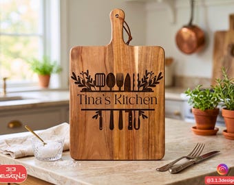 Personalized Gift for New Home Custom Monogram Serving Platter Charcuterie Board Cutting Board