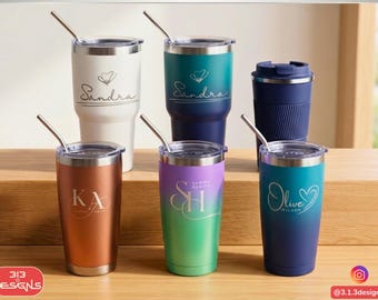 Personalized 30 OZ Insulated Tumbler with Straw | Custom Name Travel Mug, Corporate Gift
