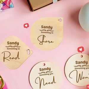 Custom Laser Engraved Maple Wood Gift Tags: Holiday Keepsake Present Labels
