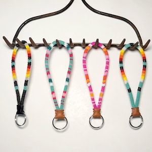 Handmade Seed Bead Wristlet Keychain: Native Style Beadwork image 1