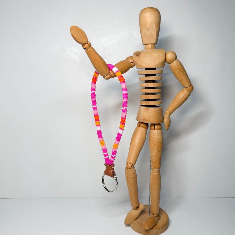 Handmade Seed Bead Wristlet Keychain: Native Style Beadwork image 5