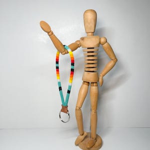 Handmade Seed Bead Wristlet Keychain: Native Style Beadwork image 3