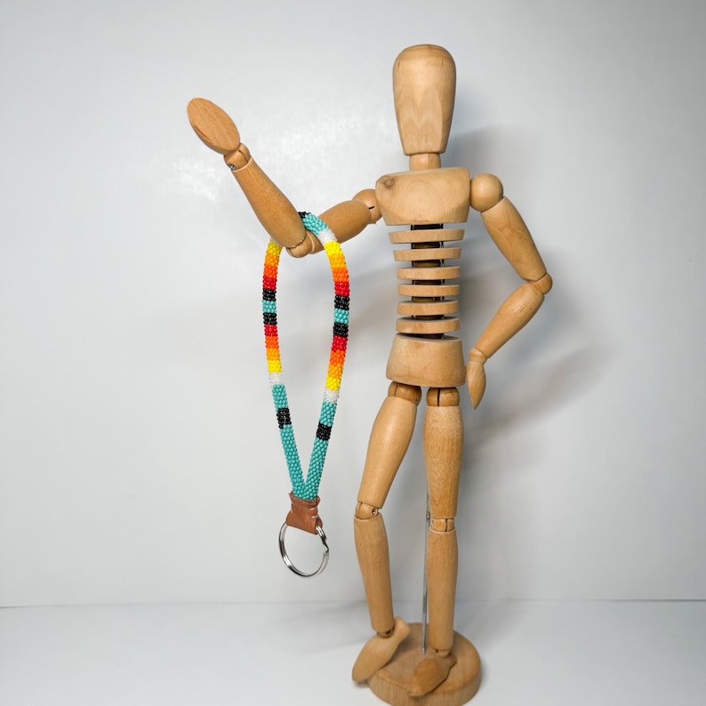 Handmade Seed Bead Wristlet Keychain: Native Style Beadwork image 3