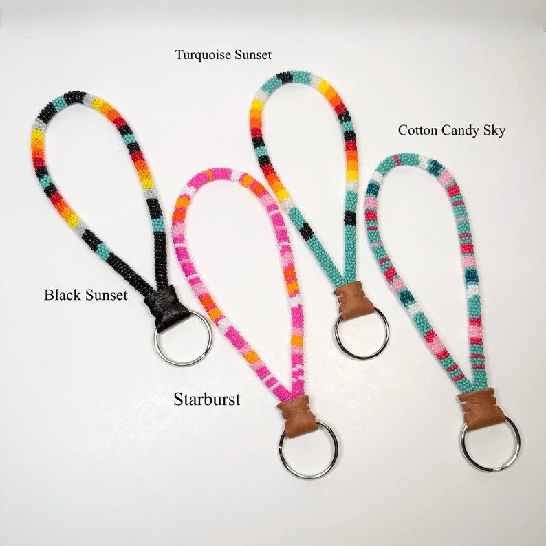 Handmade Seed Bead Wristlet Keychain: Native Style Beadwork image 10