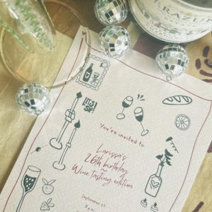 Menü + Einladung + Namenskarten für eine Weinprobe zu Hause, Canva Free, Ästhetik, Italien retro vibes, Menükarten, Instant Download, bearbeiten