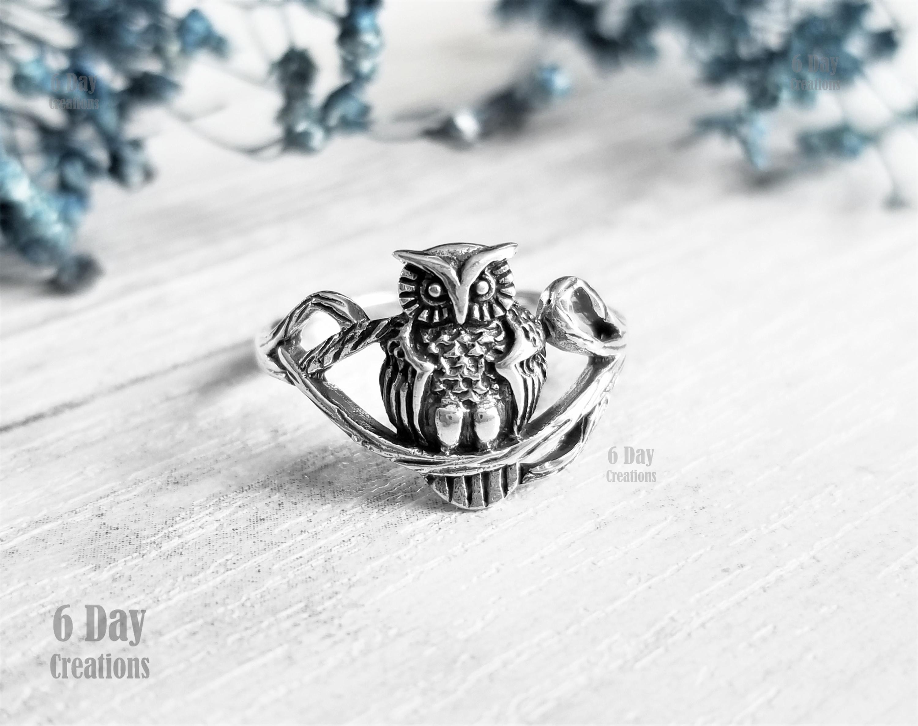 Great Horned Owl ring | s925 sterling silver hypoallergenic statement ring | animal-inspired jewelry