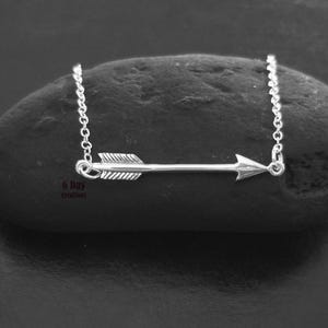 Arrow necklace | Sterling Silver sideways arrow | Trendy and hypoallergenic jewelry | minimalistic