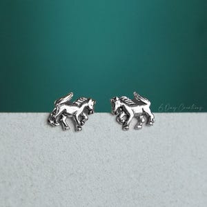 Pferd Ohrringe | .925 Sterling Silber Tier | Leichter Ohrstecker | Geschenk für Mama - Oma - Tochter - Nichte - Lehrer