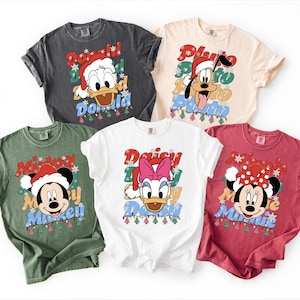 Custom Disney Family Christmas Shirt, Matching Christmas Tees, Personalized Disney Character Christmas Shirt, 2025 Mickey’s Very Merry Shirt