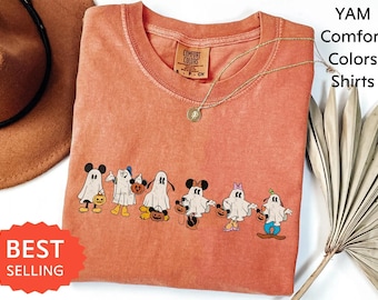 Comfort Colors®Disney Mickey Friends Halloween Shirts, Mickey and Friends Ghost Youth Shirt, Retro Mickey Spooky Sweat, Disney Halloween Tee