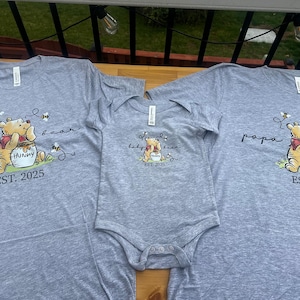Custom Est Mama -Papa Bear and Baby Bear Shirt, Family Bear Matching Shirt, Cute Baby Bear Shirt, Baby Shower Shirts for New Mom and Dad