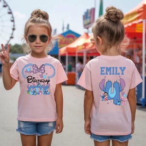 Birthday Girl Shirt, Personalized Birthday Shirt, Disney Stitch Birthday Sweatshirt, Custom Stitch Birthday Shirt, WDW Family Vacation Tee,