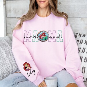 Mermaid Mama Sweatshirt, Custom Disney Mom Shirt, Personalized Nana Sweater, Grandma T-Shirt, Princess Mom Shirt, Ariel Mama T-Shirt