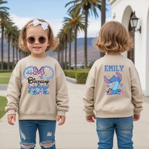 Birthday Girl Shirt, Personalized Birthday Shirt, Disney Stitch Birthday Sweatshirt, Custom Stitch Birthday Shirt, WDW Family Vacation Tee,