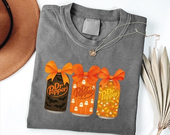 Comfort Colors® Halloween Dr Pepper Coquette Shirt, Halloween Shirt, Horror Drink Shirt, Retro Halloween Shirt, Cute Dr Pepper Shirt