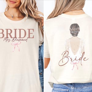 Custom Bride Bridesmaid Shirt, Comfort Colors, Bridal Party Gift, Wedding Day Getting Ready, Trendy Bachelorette Merch, Group Matching Tee