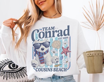 Comfort Colors®Team Conrad Junior Mint Bear Shirt, Turned Pretty Shirt, TSITP Cousins Beach Fan Shirt, Summer Romance Book Fan Sweatshirt