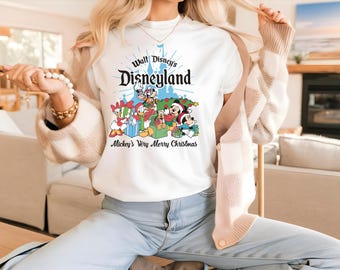 Comfort Colors Disney Mickey And Friends Christmas Shirt,  Disney Christmas Family Shirt, Mickey's Very Merry Xmas Holiday Shirt