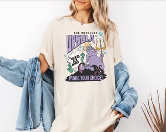 Comfort Colors®The Ruthless Ursula Shirt, Wicked Sea Witch, Little Mermaid Witch, Ursula Cruella Tee, Disney Bad Girls, Disney Villains Tee