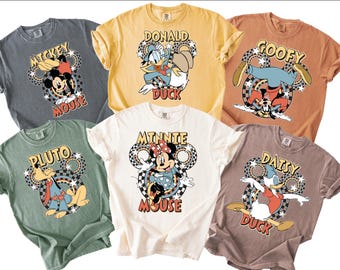 Comfort Colors® Retro Mickey & Friends Halloween Shirt, Disney Characters Halloween Shirt, Halloween Party Tee, Disney Halloween Party Shirt