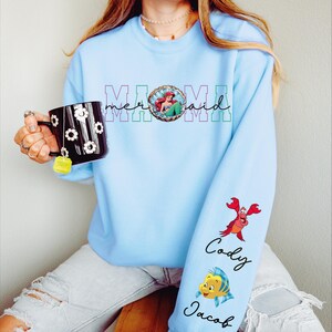 Mermaid Mama Sweatshirt, Custom Disney Mom Shirt, Personalized Nana Sweater, Grandma T-Shirt, Princess Mom Shirt, Ariel Mama T-Shirt
