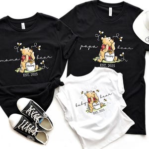Custom Est Mama -Papa Bear and Baby Bear Shirt, Family Bear Matching Shirt, Cute Baby Bear Shirt, Baby Shower Shirts for New Mom and Dad