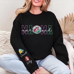 Mermaid Mama Sweatshirt, Custom Disney Mom Shirt, Personalized Nana Sweater, Grandma T-Shirt, Princess Mom Shirt, Ariel Mama T-Shirt