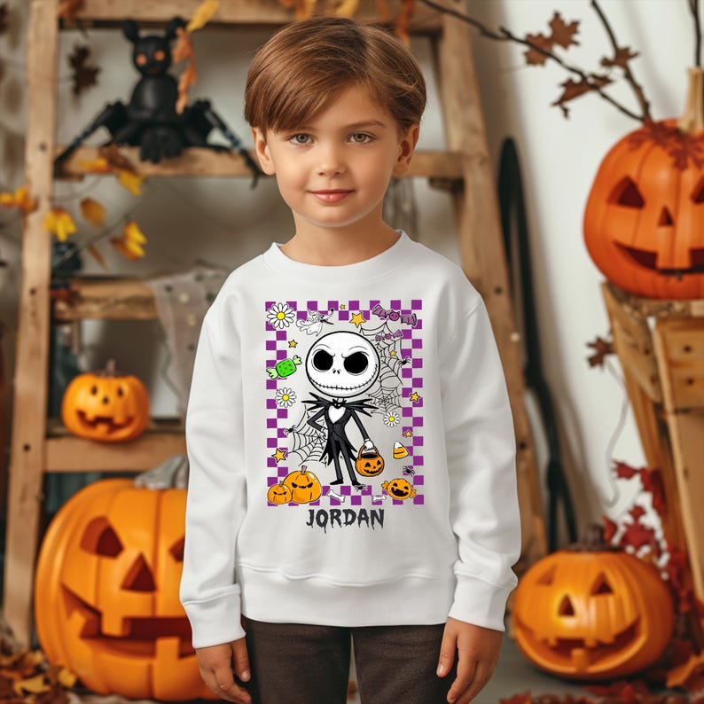 Custom Name The Nightmare Before Christmas Shirt, Personalized Disney Family Matching, Name Kids Shirt, Halloween Gift, Jack Sally Shirt