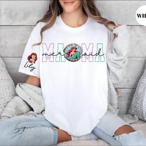 Mermaid Mama Sweatshirt, Custom Disney Mom Shirt, Personalized Nana Sweater, Grandma T-Shirt, Princess Mom Shirt, Ariel Mama T-Shirt