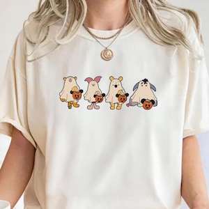 Disney Pooh Bear and Friends Ghost Sweatshirt, Winnie The Pooh HalloweenComfort Colors® Shirt, Disneyland Halloween Group Shirt