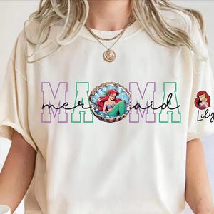 Mermaid Mama Sweatshirt, Custom Disney Mom Shirt, Personalized Nana Sweater, Grandma T-Shirt, Princess Mom Shirt, Ariel Mama T-Shirt