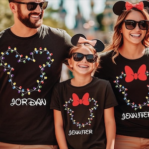 Personalized Disney Mickey and Friends Christmas Family Matching T-shirt, Custom  Disneyland Xmas Tee, Mickey Very Merry Xmas
