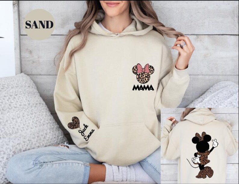 Personalized Leopard Minnie Mouse Shirt, Mama Sweatshirt, Woman Disney Shirt, Mothers Day Sweatshirt,Disney Mom, Animal Kingdom Shirt