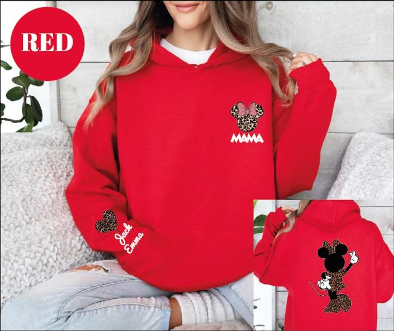 Personalized Leopard Minnie Mouse Shirt, Mama Sweatshirt, Woman Disney Shirt, Mothers Day Sweatshirt,Disney Mom, Animal Kingdom Shirt