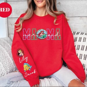 Mermaid Mama Sweatshirt, Custom Disney Mom Shirt, Personalized Nana Sweater, Grandma T-Shirt, Princess Mom Shirt, Ariel Mama T-Shirt