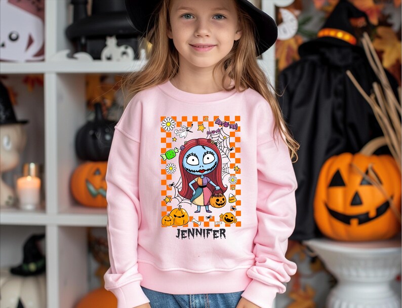 Custom Name The Nightmare Before Christmas Shirt, Personalized Disney Family Matching, Name Kids Shirt, Halloween Gift, Jack Sally Shirt