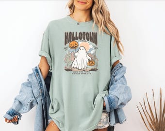 Comfort Colors Halloween Pumpkin Ghost Shirt, Coquette Halloween Tee, Gift For Halloween,