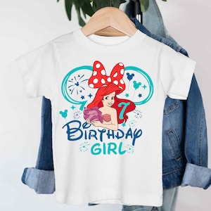 Little Mermaid Birthday Kids Shirt, Disney Princess Ariel Birthday Girl Toddler T-Shirt, Mermaid Tee, Custom Ariel Birthday Party Sweat