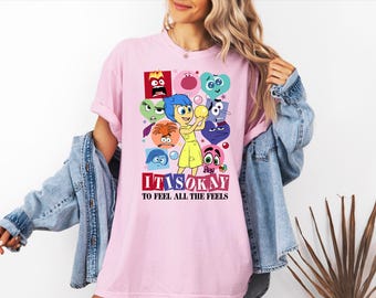 Comfort Colors® It's Okay To Feel All The Feels T-Shirt,DisneyInside Out It’s, Therapy Shirt,Mental Health shirt, Speech Therapy