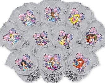 Watercolor Disney Princess Shirt, Cinderella Shirt, Snow White Tee, Little Mermaid Tee, Rapunzel Tee, Aurora Shirt, Moana Tee, Mickey Castle