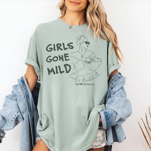 Customized Bachelorette Comfort Colors T-Shirt, Matching Girl&#39;s Trip Shirts, Personalized Girls Gone Mild Tee, Group Trip Shirt, Bridal Crew