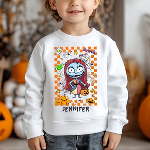 Custom Name The Nightmare Before Christmas Shirt, Personalized Disney Family Matching, Name Kids Shirt, Halloween Gift, Jack Sally Shirt