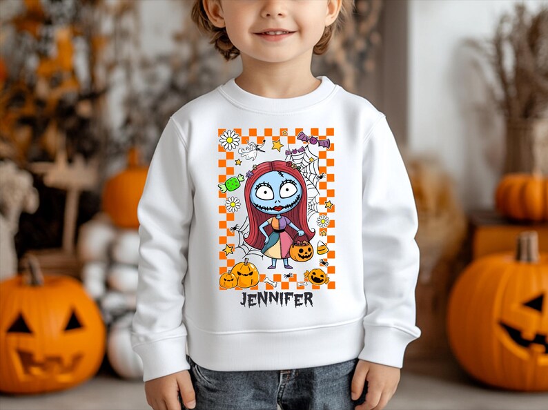 Custom Name The Nightmare Before Christmas Shirt, Personalized Disney Family Matching, Name Kids Shirt, Halloween Gift, Jack Sally Shirt