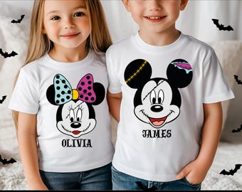 Retro Mickey Minnie Halloween Couple Shirts, Mickey Ghost Shirt, Minnie Ghost Shirt, Spooky Season Shirt, Disney Halloween