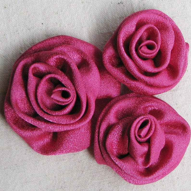 Fabric Roses for Applique Decorating Hair Accessories Etsy