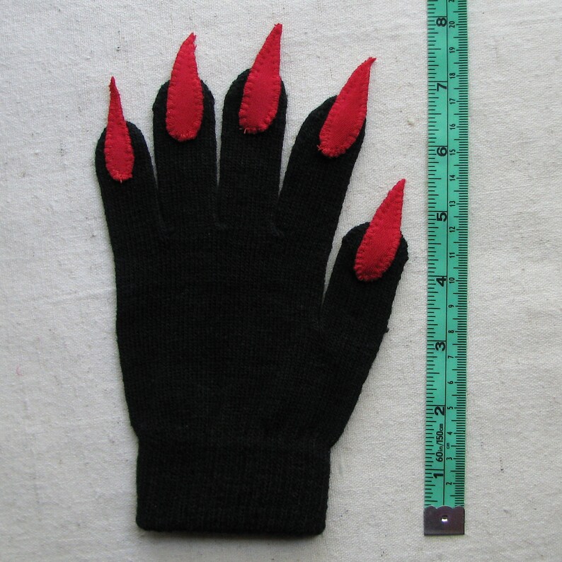 red gloves with claws