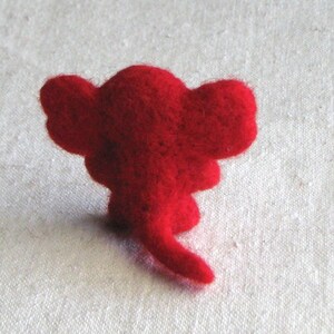 Mini beastie or monster, needle felted creature, bright red image 4