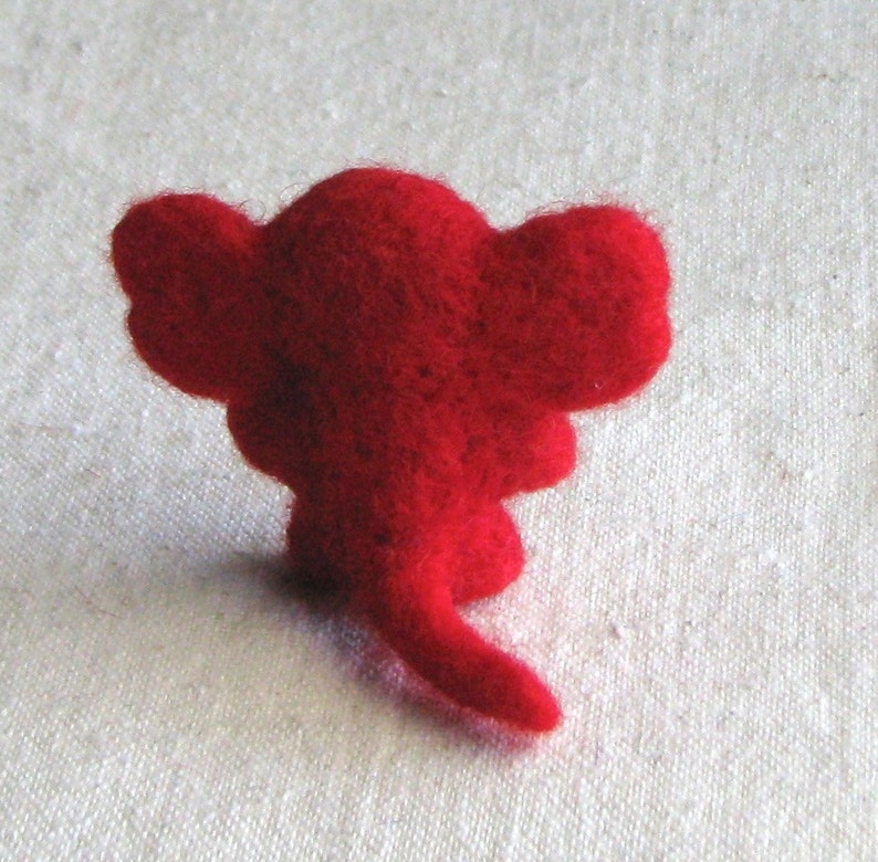 Mini beastie or monster, needle felted creature, bright red image 4