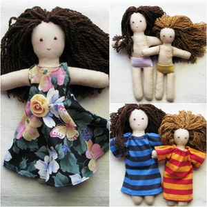 Larger Custom doll design your own, 12 cloth doll, you choose: skin, hair and eye colors, special features, clothes, accessories image 1