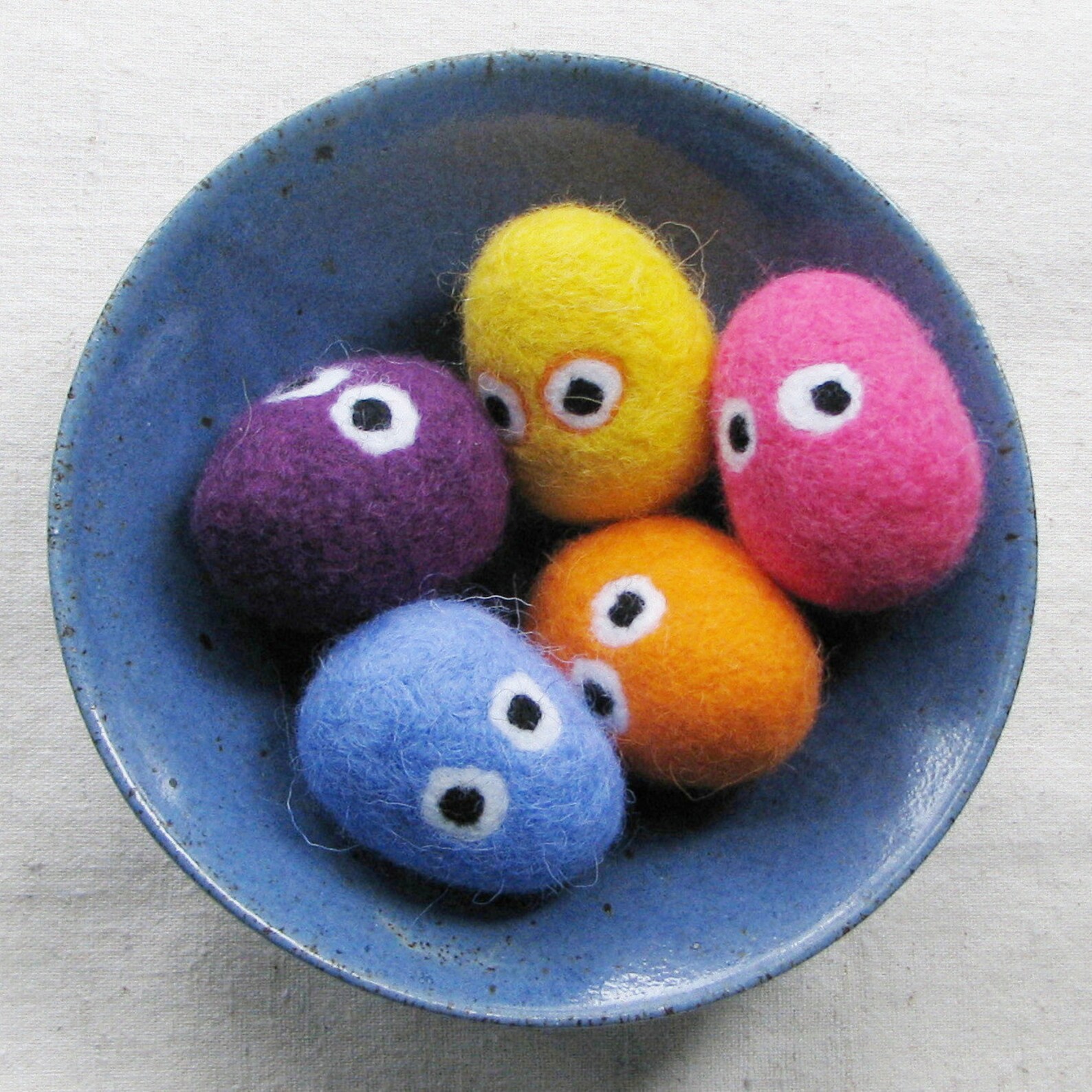 Easter Eggs With Googly Eyes Felted From Colorful Wool for Etsy